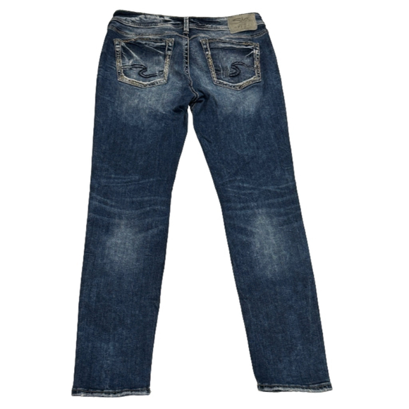 Silver Jeans Sam Denim Distressed Straight Leg Jeans - Picture 2 of 8